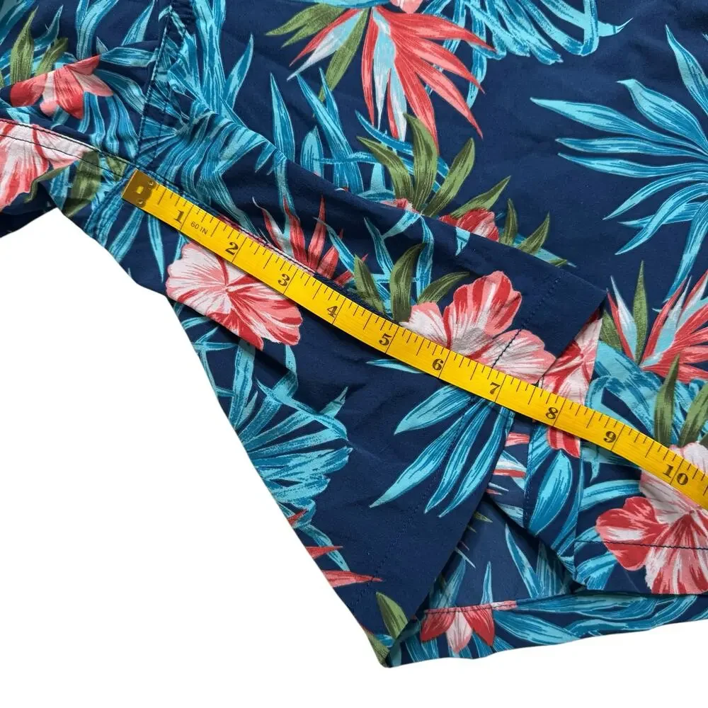 KIRKLAND SIGNATURE Mens Swim Shorts in Navy Blue Floral Size Large Lined Pockets